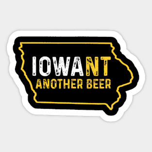 Funny Iowa Beer Distressed Iowa State Map Sticker